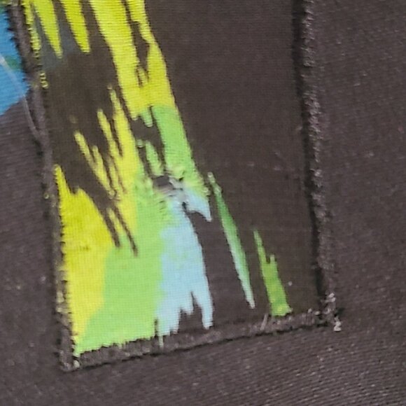 Life Style Woman Black Teal Green Gold Paisley Printed Jacket 1X - Picture 13 of 16